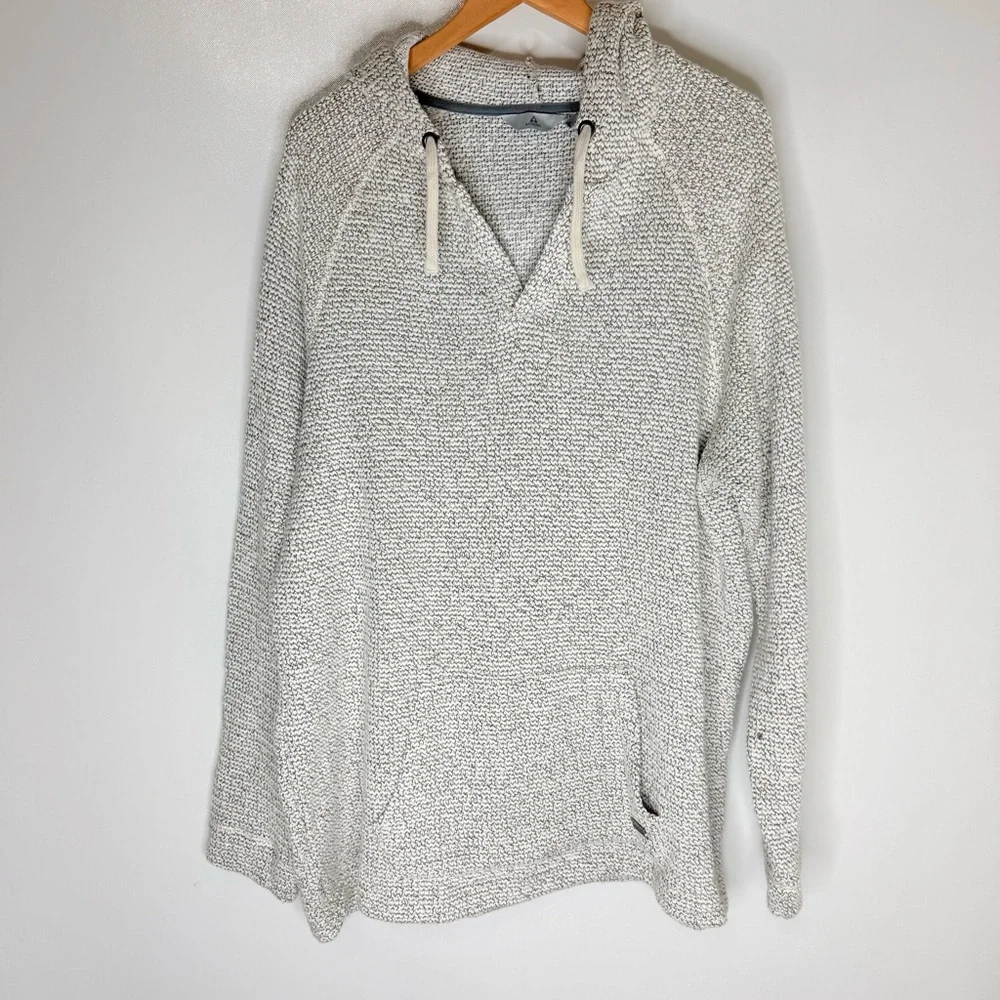 Ascend Men's Light Gray V-Neck Drawstring Sweater - Sz S